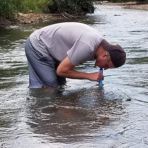 Membrane Solutions Straw Water Filter Survival Filtration Portable Gear Emergency Preparedness Supply for Drinking Hiking Camping Travel Hunting Fishing Team Family Outing