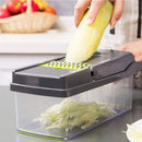 Braviloni Vegetable Chopper Slicer, 7-in-1 Multi-Function Chopper and Grater with Hand Protector, Interchangeable Blades