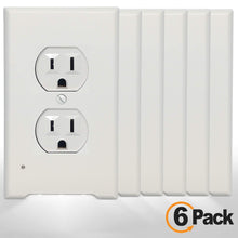 Load image into Gallery viewer, 4Pack LED Night Light Outlet Cover Plate-No Wires Or Batteries,Light Sensor Auto-On LED Guidelight,Install In a Snap,Outlet Wall Plate With 0.3W High Brightness Night Light (White,Duplex)
