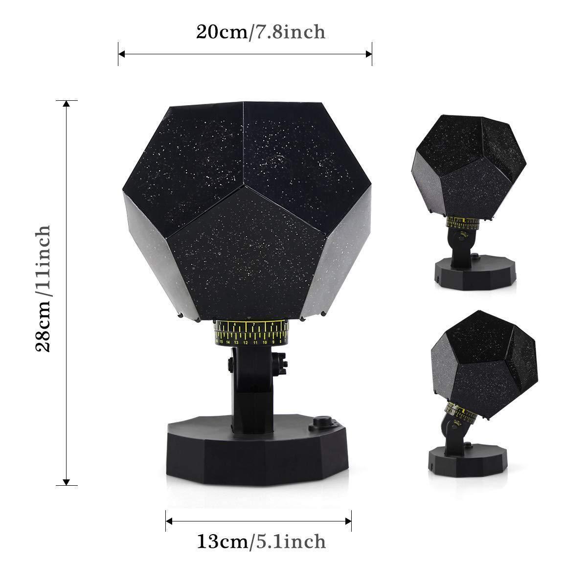 Lisnec DIY Night Light Baby Star Projector, Star Sky Night Light, Multicolor Changing Lighting LED Starry Rotating Projection Lamp Gift for Kid Children Girl with USB Cables