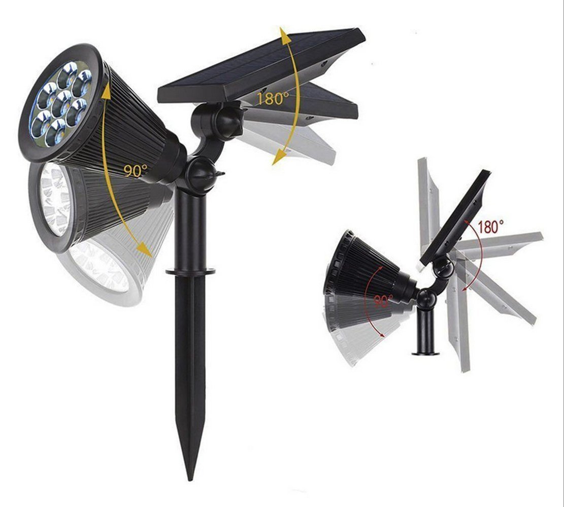 Starsprairie Color Changing Solar Lights Outdoor Spotlight Waterproof 7 LED Adjustable 4th Gen Auto On/Off Outdoor Landscape Light for Yard Pool Garden Garage Driveway Deck 2 Pics by Starsprairie
