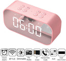 Konesky - Reloj despertador portátil con Bluetooth para altavoz, pantalla LED digital, BT 5,0 AUX TF, altavoz inalámbrico, altavoz estéreo, columna de altavoz, caja de sonido de música