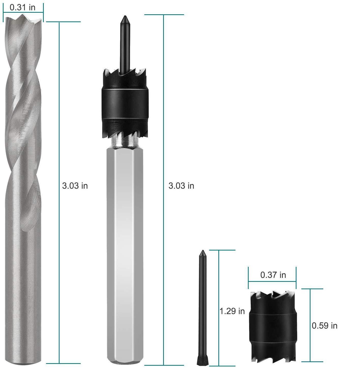 EEEKit Spot Weld Cutter Kit, Sheet Metal Hole Cutter, Punch Remover Panel Separator for Power Drill Welding Auto Body Work Tool, 3/8 Inch Drill Bit Tools, 9 Pieces