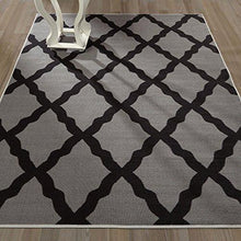 Load image into Gallery viewer, Ottomanson Glamour Collection Contemporary Moroccan Trellis Design Kids Rug (Non-Slip) Kitchen and Bathroom Mat Rug, 3&#39;3&quot; X 5&#39;0&quot;, Grey
