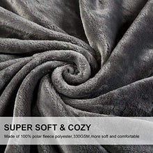 Load image into Gallery viewer, EMONIA Luxury Fleece Blanket,330GSM - King Size Blankets Super Soft Warm Fuzzy Lightweight Bed &amp; Couch Blanket(Grey,90 x 108 inch)
