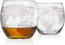 Load image into Gallery viewer, Godinger Whiskey Decanter Globe Set with 2 Etched Globe Whisky Glasses - for Liquor, Scotch, Bourbon, Vodka - 850ml
