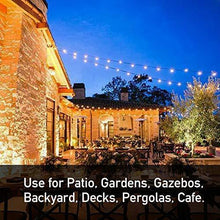 Load image into Gallery viewer, Banord 102FT Dimmable LED Outdoor String Lights, 34 Hanging Sockets with 35 x Shatterproof LED Bulb Party Lights, Waterproof Vintage Ambiance Patio Lights String for Wedding,Gatherings

