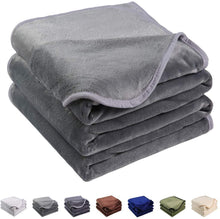 Load image into Gallery viewer, EMONIA Luxury Fleece Blanket,330GSM - King Size Blankets Super Soft Warm Fuzzy Lightweight Bed &amp; Couch Blanket(Grey,90 x 108 inch)
