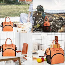 Load image into Gallery viewer, Lunch Bag, KOMUEE Insulated Lunch Box Wide-Open Lunch Tote Bag Large Drinks Holder Durable Nylon Thermal Snacks Organizer for Women Men Adults College Work Picnic Hiking Beach Fishing (green)
