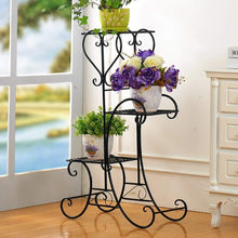 Load image into Gallery viewer, Plant Stand Metal Flower Holder Pot with 3 Tier Garden Decoration Display Wrought Iron 3 Layers Planter Rack Shelf Organizer for Garden Home Office Black (3layer)

