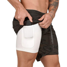 Load image into Gallery viewer, EVERWORTH Men&#39;s 2-in-1 Bodybuilding Workout Shorts Lightweight Gym Training Short Running Athletic Jogger with Zipper Pockets
