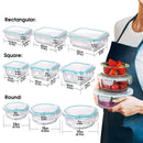 Glass Storage Containers with Lids (9 Pack) Send 2PCS Microfiber Cleaning Cloths Meal Prep Glass Food Storage Container Set Lunch Glass Boxes Masthome