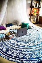 Load image into Gallery viewer, PAGISOFE Magenta Marvel Mandala Round Tapestry Hippie Indian Mandala Beach Blanket or Hippy Bohemian Table Cover or Boho Gypsy Cotton Tablecloth Beach Towel Meditation Round Yoga Mat - 72 Inches, Pink

