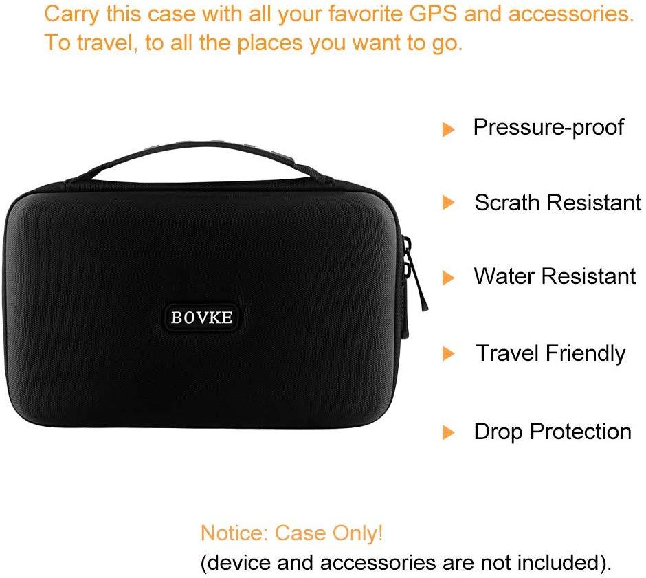 BOVKE Carrying Case for 6" 7" Inch GPS Navigation Garmin Nuvi 2797LMT 2689LMT DriveSmart 61 NA LMT-S Tomtom Go Via 1625TM Portable Bluetooth Vehicle GPS Navigator and Accessories, Black