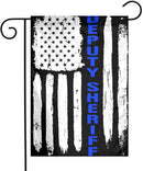 HOME DEPUTY Thin Blue Line Deputy Sheriff Garden Flag House Banner for Party Yard Home Outdoor Decor