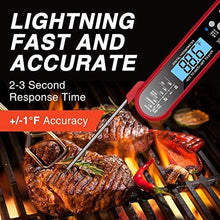 Load image into Gallery viewer, A ALPS Waterproof Digital Instant Read Meat Thermometer - Ultra Fast Thermometer with Backlight &amp; Calibration for Kitchen, Outdoor Cooking, Grill BBQ, and Liquids(Black)
