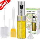 INVOKER Olive Oil Sprayer for Cooking Bottle 200ml, Refillable Oil and Vinegar Dispenser Bottle with Basting Brush and oil Funnel for BBQ Making Salad Baking Roasting Grilling Frying