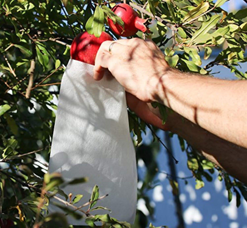 AllwaySmart 100 Reusable Fabric Fruit Protection Bags Insect Barrier 7" x 9 1/2" Prevent Birds Bugs Flies. Easy Install with Twist Wire