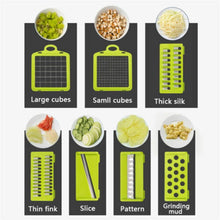 Load image into Gallery viewer, Braviloni Vegetable Chopper Slicer, 7-in-1 Multi-Function Chopper and Grater with Hand Protector, Interchangeable Blades
