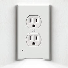 Load image into Gallery viewer, 4Pack LED Night Light Outlet Cover Plate-No Wires Or Batteries,Light Sensor Auto-On LED Guidelight,Install In a Snap,Outlet Wall Plate With 0.3W High Brightness Night Light (White,Duplex)
