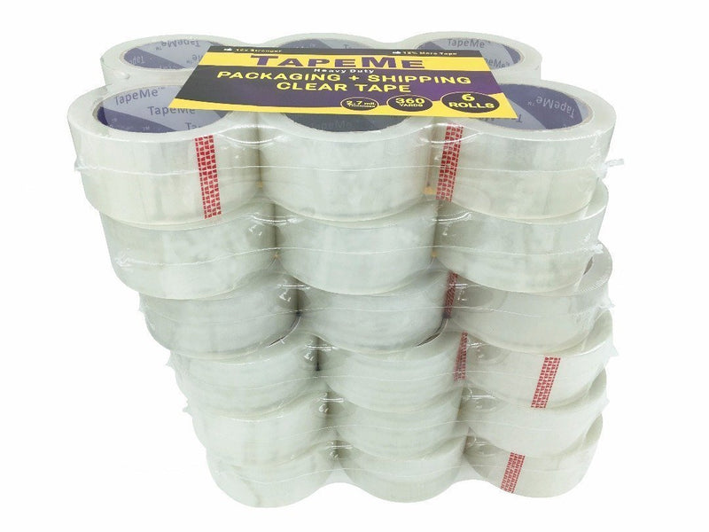 TapeMe Clear Packing Tape - 60 Yards Per Roll - 2.7mil (12 Rolls)