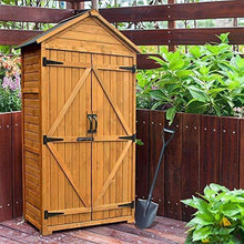 Load image into Gallery viewer, MCombo Outdoor Storage Cabinet Tool Sheds Backyard Garden Storage Shed Utility Wooden Organizer with Lockable Double Doors 1000 (Grey)
