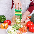 New 4-in-1 Vertical Vegetable Slicer, Rotating Adjustable Blades, Heavy Duty Veggie Spiralizer with Strong Suction Cup, for Low Carb,Paleo,Gluten-Free Meals (Free Cleaning Brush) by Chugod