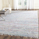 PAGISOFE Rag Rug Collection RAR125E Hand Woven Light Pink and Multi Cotton Area Rug (5' x 7')