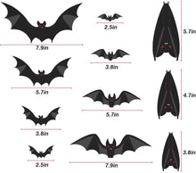 Load image into Gallery viewer, TMCCE 107 Piece Halloween Party Decorations Black Bats Spiders Window Clings Decals Stickers for Halloween Party Supplies Favor
