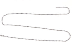 50pcs Nickel Plated Ball Chain Necklace, KinHom 24 Inches Long 2.4mm Bead Size # 3 Adjustable Antiqued Metal Bead Steel Chain Matching Connectors Jewelry Findings