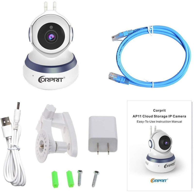 Wireless Security Camera, HD 1080P Baby Monitor Home Surveillance IP Came with Cloud Storage Night Vision, Pan/Tilt, Two Way Talk by Android iOS App by corprit