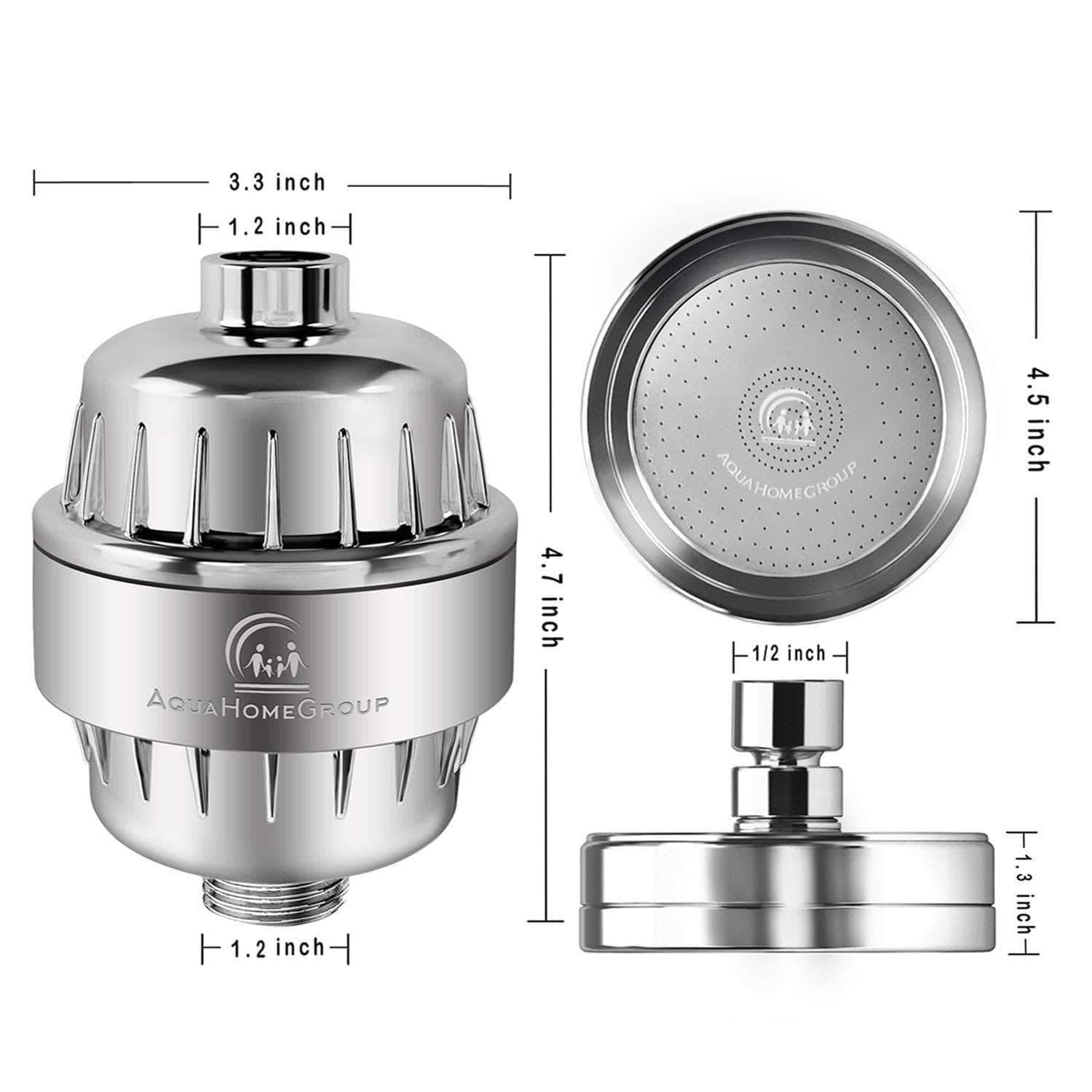 Luxury Filtered Shower Head Set 15 Stage Shower Filter For Hard Water Removes Chlorine and Harmful Substances - Showerhead Filter High Output by AquaHomeGroup