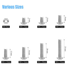 Load image into Gallery viewer, DYWISHKEY 200 Pieces M4 x 5mm/6mm/8mm/12mm/16mm/20mm/25mm Stainless Steel 304 Hex Button Head Cap Bolts and Nuts Kit

