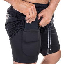 Load image into Gallery viewer, EVERWORTH Men&#39;s 2-in-1 Bodybuilding Workout Shorts Lightweight Gym Training Short Running Athletic Jogger with Zipper Pockets
