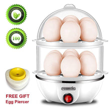 Load image into Gallery viewer, Egg Cooker,350W Electric Egg Maker,White Egg Steamer,Egg Boiler,14 Egg Capacity Egg Cooker With Automatic Shut Off，Egg cooker with Free Gift Egg Piercer
