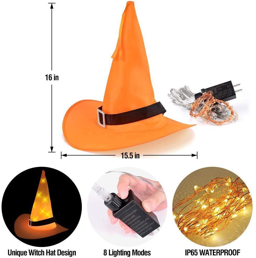 Joinart Halloween String Lights Halloween Decorations 6pcs Witch Hats 30ft 8 Modes Light String for Indoor Outdoor Decorations Halloween Light Décor for Tree Patio Garden Yard Party Décor Home Décor by UMIKU