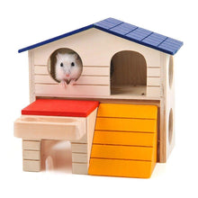 Load image into Gallery viewer, Small Animals Cage Accessories- Rabbit Hay Feeder Rack,Natural Wooden Hay Manger, Hamster Gerbil Rat Lookout Platform Sport Play Exercise Toy
