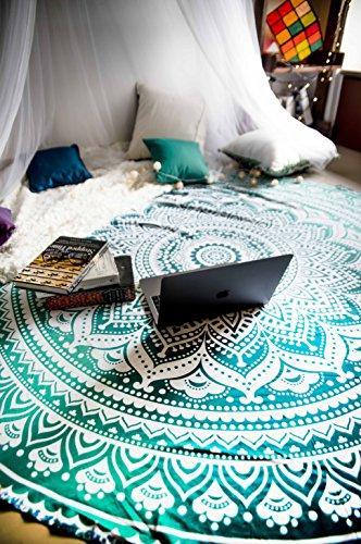 PAGISOFE Magenta Marvel Mandala Round Tapestry Hippie Indian Mandala Beach Blanket or Hippy Bohemian Table Cover or Boho Gypsy Cotton Tablecloth Beach Towel Meditation Round Yoga Mat - 72 Inches, Pink