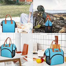 Load image into Gallery viewer, Lunch Bag, KOMUEE Insulated Lunch Box Wide-Open Lunch Tote Bag Large Drinks Holder Durable Nylon Thermal Snacks Organizer for Women Men Adults College Work Picnic Hiking Beach Fishing (green)
