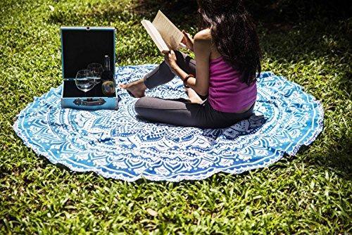 PAGISOFE Magenta Marvel Mandala Round Tapestry Hippie Indian Mandala Beach Blanket or Hippy Bohemian Table Cover or Boho Gypsy Cotton Tablecloth Beach Towel Meditation Round Yoga Mat - 72 Inches, Pink