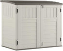 Durable Double-wall Resin Construction and Reinforced Floor Horizontal Outdoor Storage Shed, Vanilla and Stoney, 34 Cubic Feet Idea for Patio, Deck, Yard, Porch, Garage, and Shed Storage