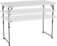 Load image into Gallery viewer, Lifetime Height Adjustable Craft Camping and Utility Folding Table, 4 ft, 4&#39;/48 x 24, White Granite
