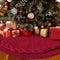 LimBridge Christmas Tree Skirt, 48 inches Cable Knit Knitted Thick Rustic Xmas Holiday Decoration, Burgundy