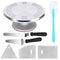 Cakes of Eden Aluminium Alloy Revolving Cake Stand 12 Inch Cake Turntable with Angled Icing Spatula and 3 Comb Icing Smoother, Silicon Spatula and Cake Server/Cutter Baking Cake Decorating Supplies