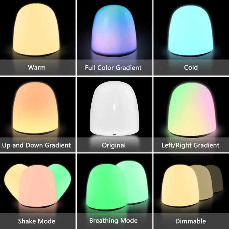 Opard Nursery Night Lights for Kids Baby,Touch Sensor LED Soft Light for Breastfeeding Battery Powered USB Rechargeable Dimmable Bedside Lamp with Color Changing Mode