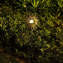 ATHLERIA Garden Solar Lights Outdoor, Sun Decor, Crackle Glass Ball Waterproof Metal Decorative Stakes Lights for Lawn,Patio,Pathway,Yard (Sun)