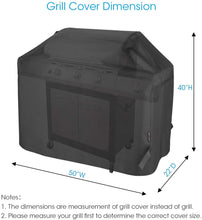 Load image into Gallery viewer, Unicook Heavy Duty Waterproof Barbecue Gas Grill Cover, Small 50-inch BBQ Cover, Special Fade and UV Resistant Material, Fits Grills of Weber Char-Broil Nexgrill Brinkmann and More, 50&quot;W x 22&quot;D x 40&quot;H
