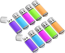 Load image into Gallery viewer, 32GB USB Flash Drive 10 Pack Easy-Storage Memory Stick K&amp;ZZ Thumb Drives Gig Stick USB2.0 Pen Drive for Fold Digital Data Storage, Zip Drive, Jump Drive, Flash Stick, Mixed Colors
