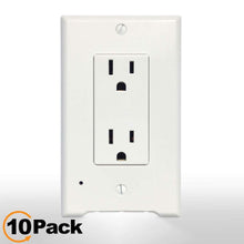 Load image into Gallery viewer, 4Pack LED Night Light Outlet Cover Plate-No Wires Or Batteries,Light Sensor Auto-On LED Guidelight,Install In a Snap,Outlet Wall Plate With 0.3W High Brightness Night Light (White,Duplex)

