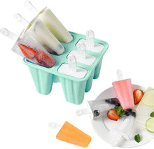 Load image into Gallery viewer, Goging Popsicle Mould，Popsicle Molds 6 Pieces Silicone Ice Pop Molds BPA Free Popsicle Mold Reusable Easy Release Ice Pop Make (Green)
